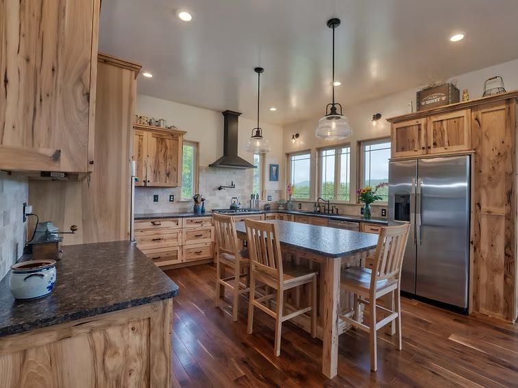 Comfortable Hickory Kitchen Cabinetry
